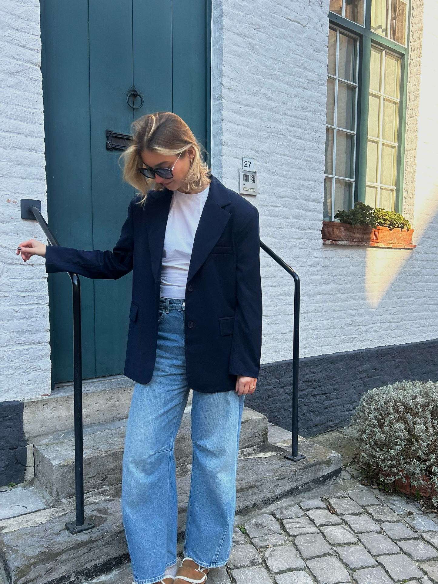 Oversized blazer with cross back