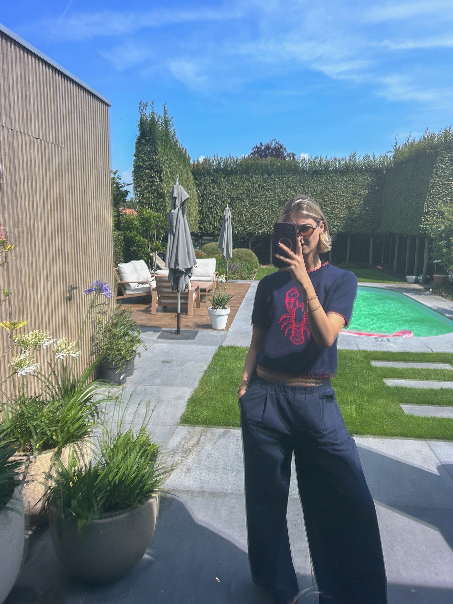 Blue Cotton Pants