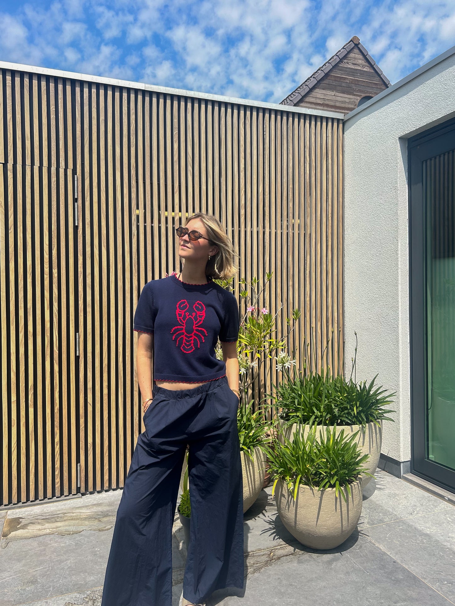 Blue Cotton Pants
