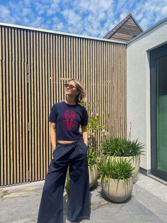 Blue Cotton Pants